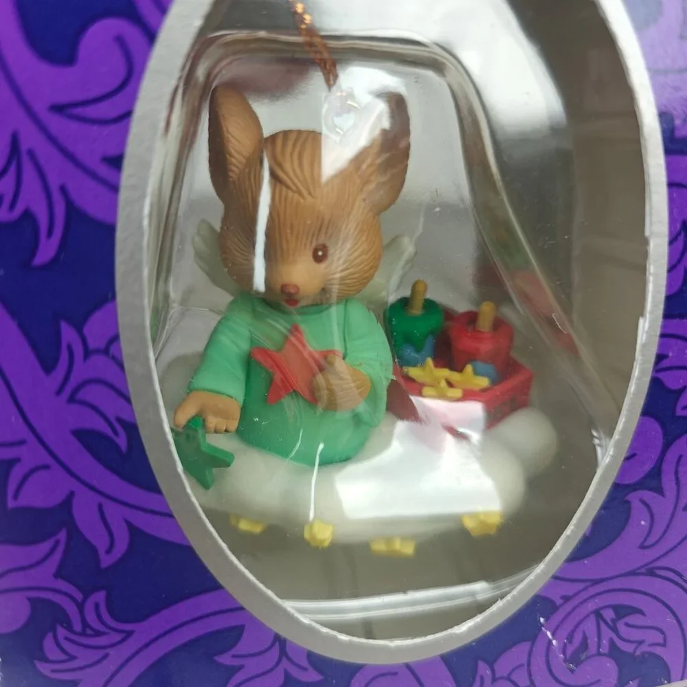 Vintage Mistletoe Magic Mouse Ornament In Green Robe With Stars